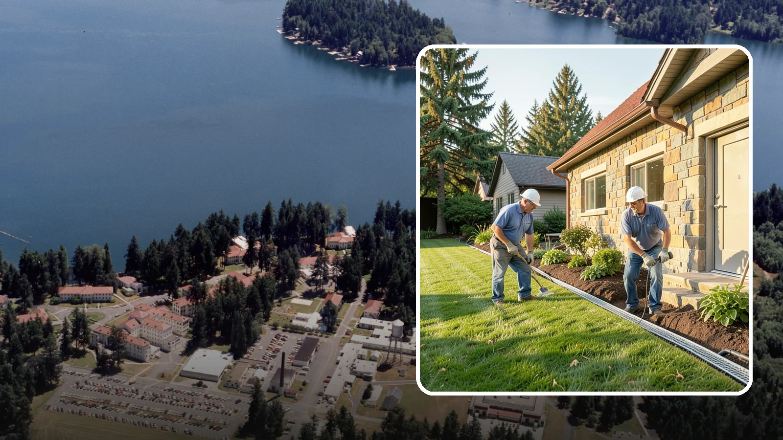 Curtain Drain Installation in Lakewood, Pierce County, WA - We install curtain drains to intercept subsurface groundwater flowing downhill toward your home before it reaches the foundation.