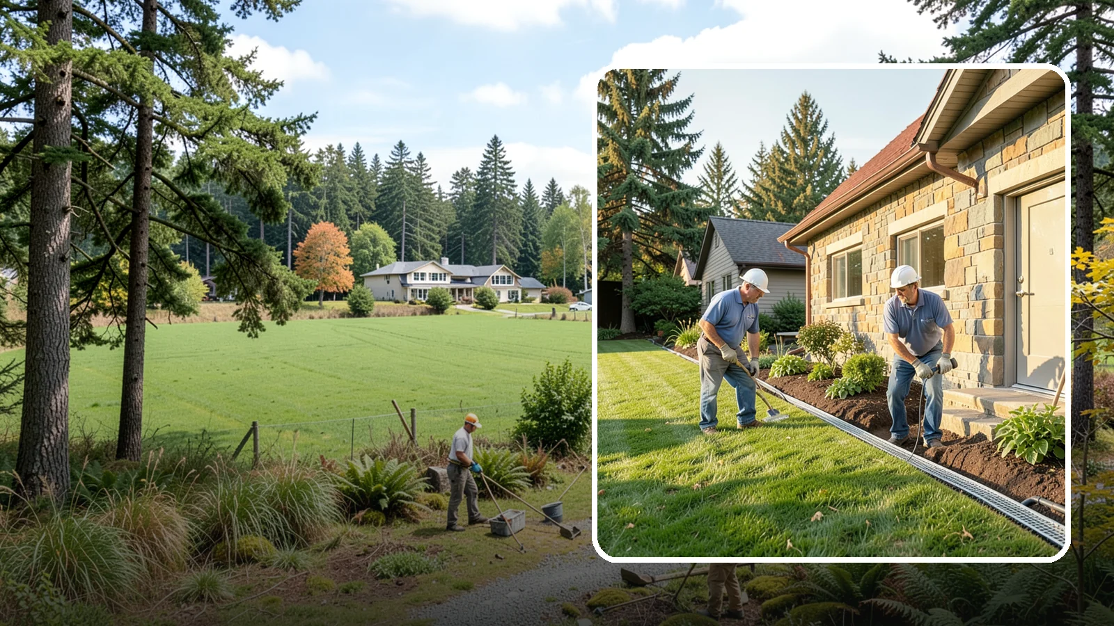 Curtain Drain Installation in Lyman, Skagit County, WA - We install curtain drains to intercept subsurface groundwater flowing downhill toward your home before it reaches the foundation.