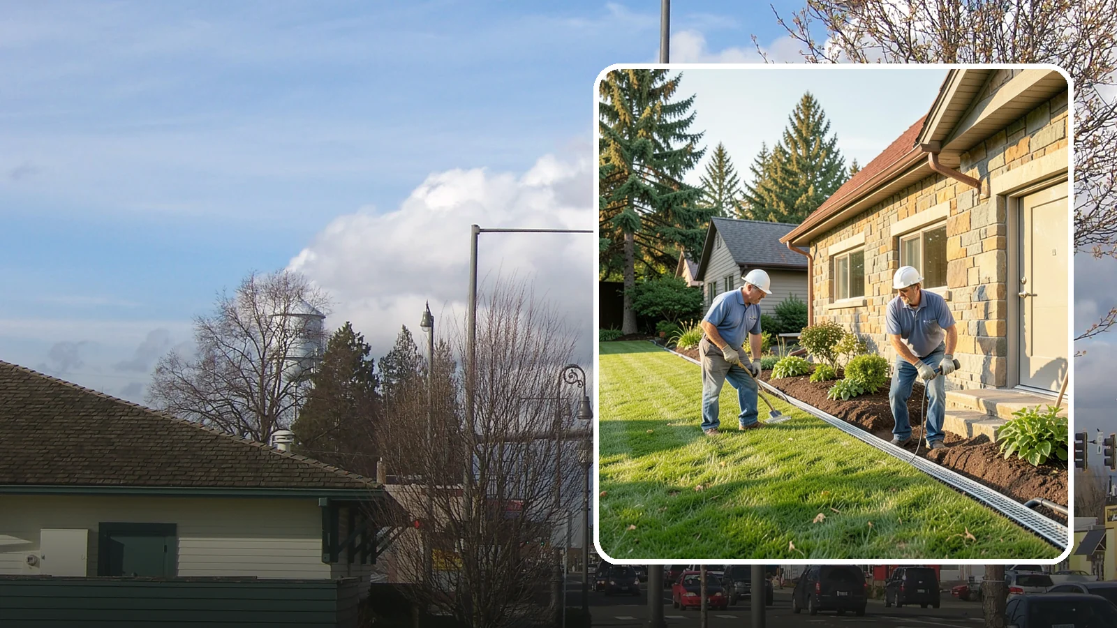 Curtain Drain Installation in Marysville, Snohomish County, WA - We install curtain drains to intercept subsurface groundwater flowing downhill toward your home before it reaches the foundation.