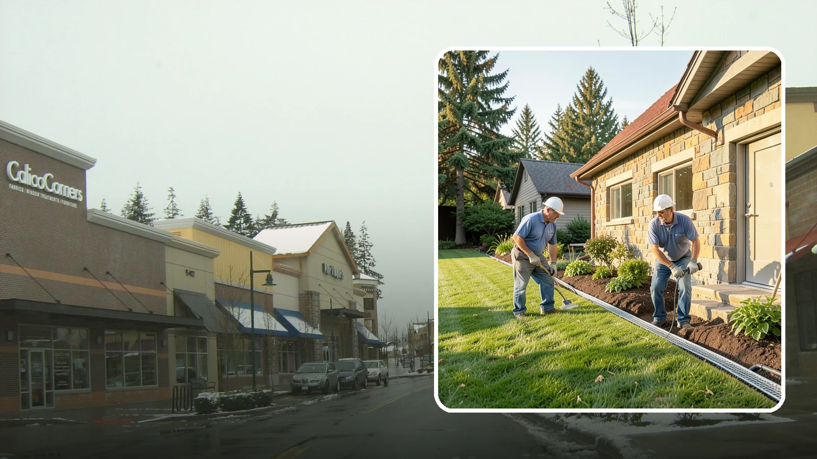 Curtain Drain Installation in Mill Creek, Snohomish County, WA - We install curtain drains to intercept subsurface groundwater flowing downhill toward your home before it reaches the foundation.