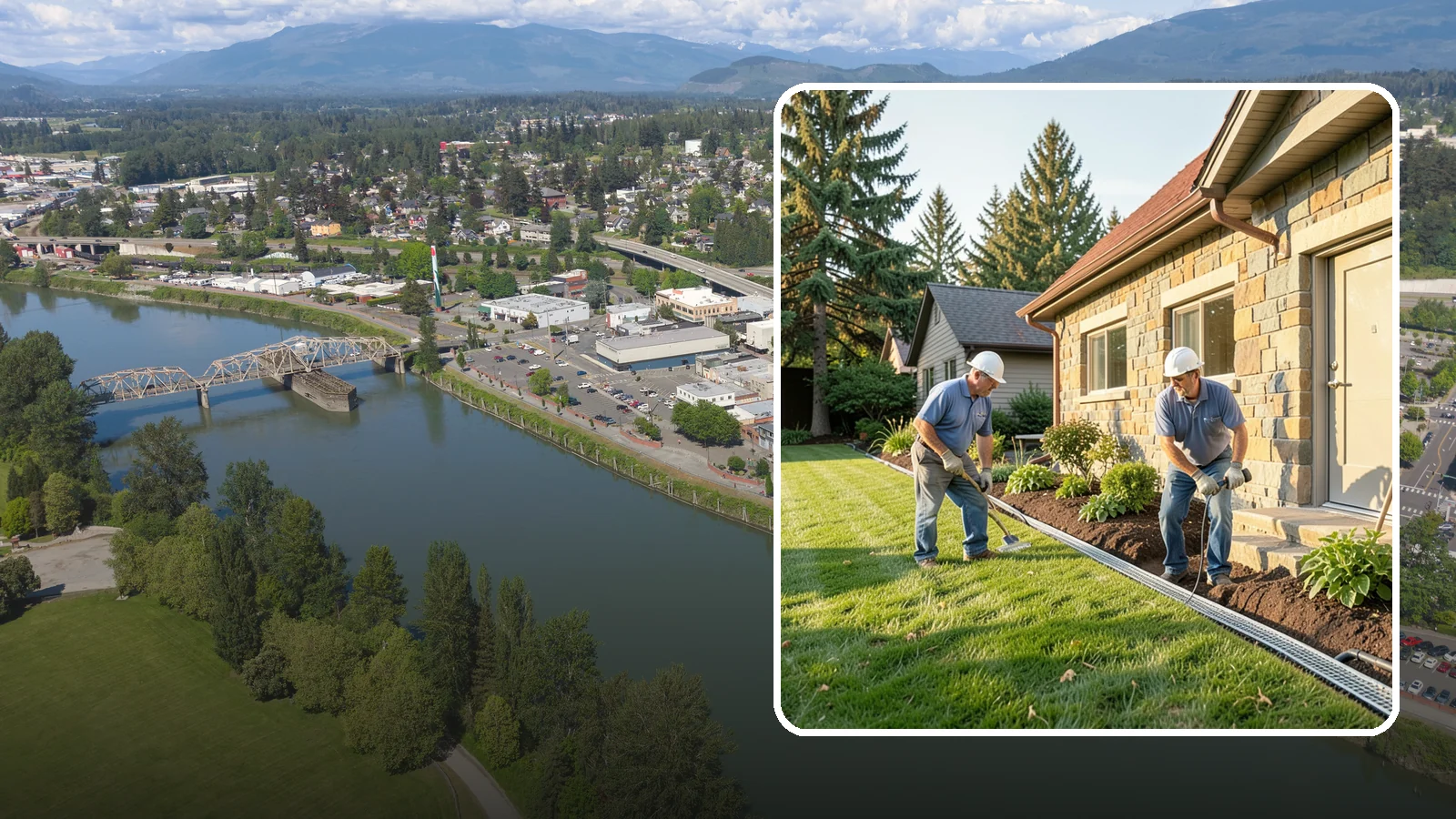 Curtain Drain Installation in Mount Vernon, Skagit County, WA - We install curtain drains to intercept subsurface groundwater flowing downhill toward your home before it reaches the foundation.