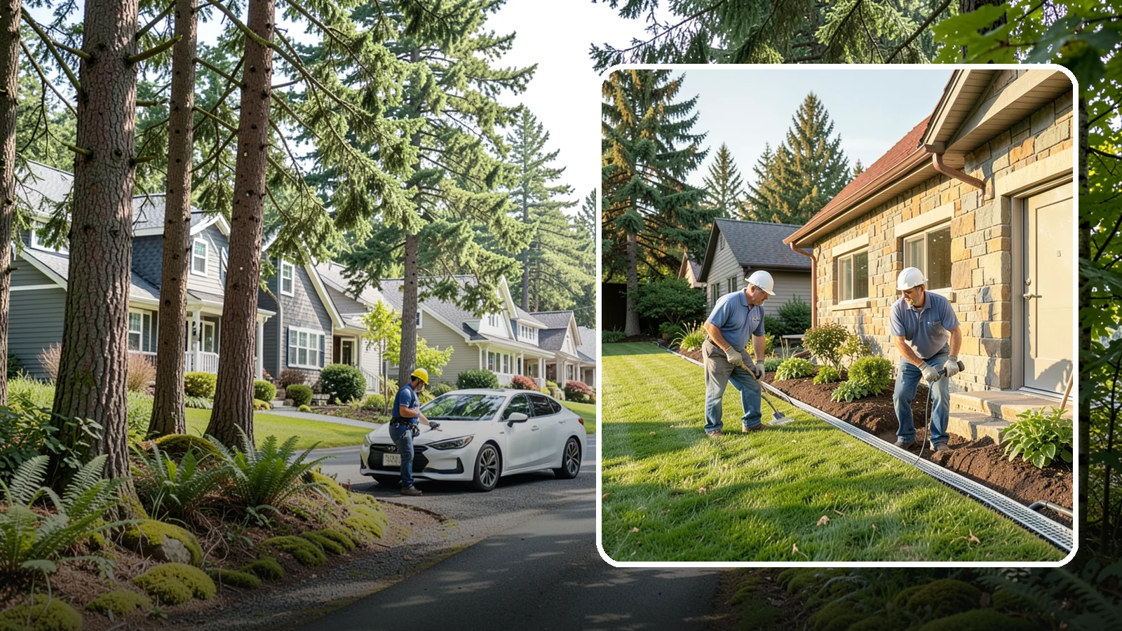 Curtain Drain Installation in Normandy Park, King County, WA - We install curtain drains to intercept subsurface groundwater flowing downhill toward your home before it reaches the foundation.