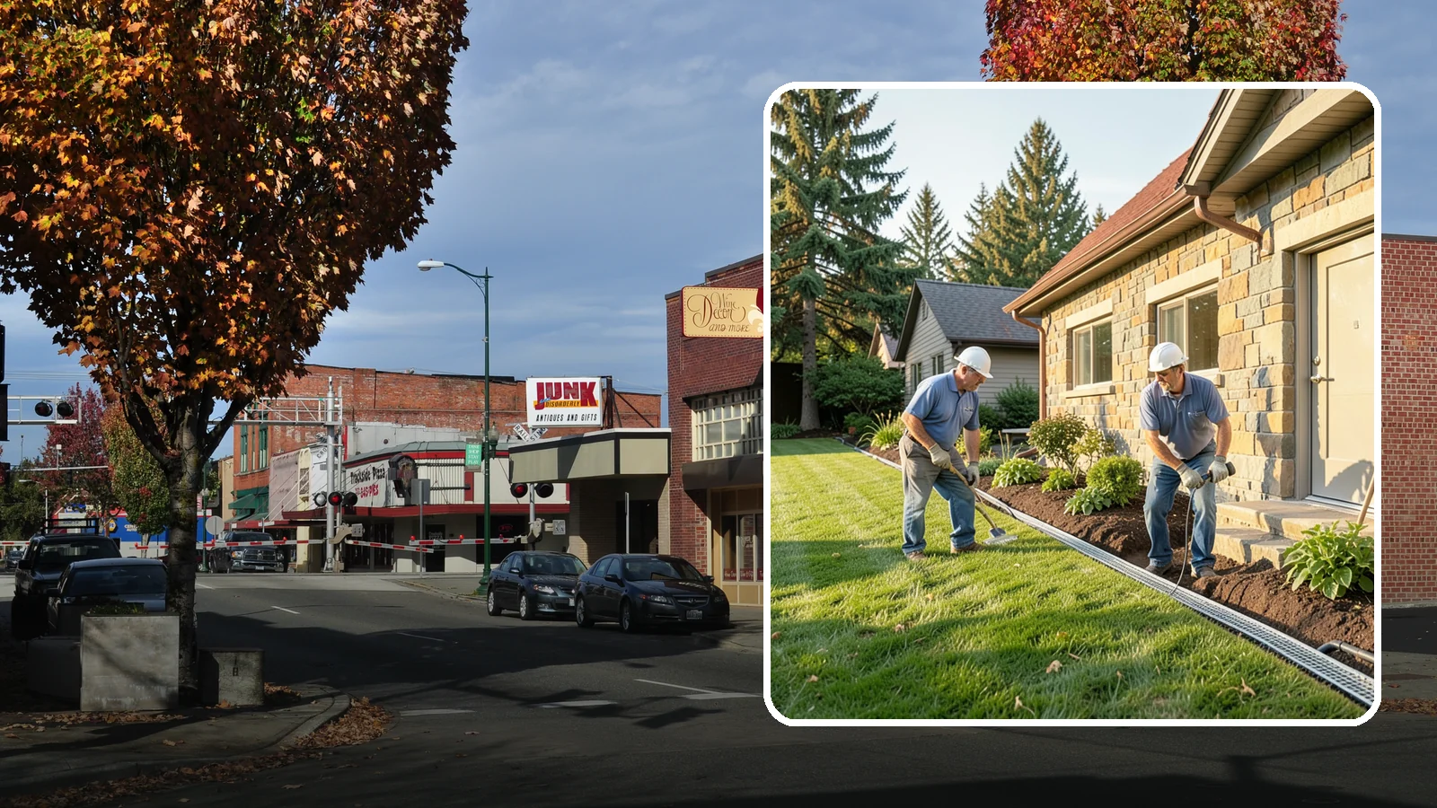 Curtain Drain Installation in Puyallup, Pierce County, WA - We install curtain drains to intercept subsurface groundwater flowing downhill toward your home before it reaches the foundation.