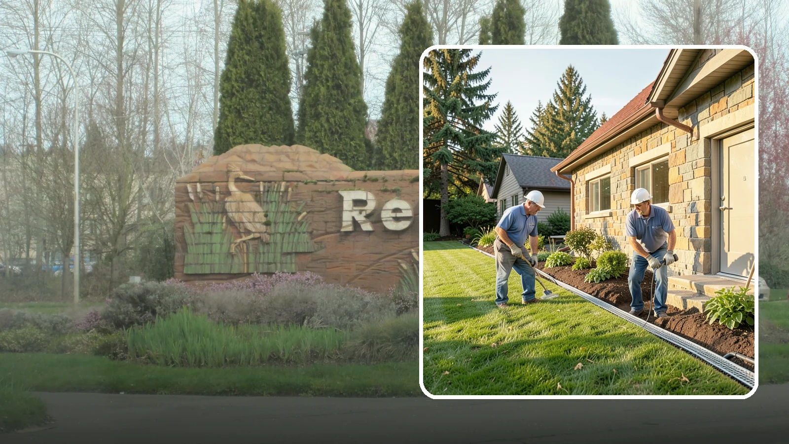 Curtain Drain Installation in Renton, King County, WA - We install curtain drains to intercept subsurface groundwater flowing downhill toward your home before it reaches the foundation.
