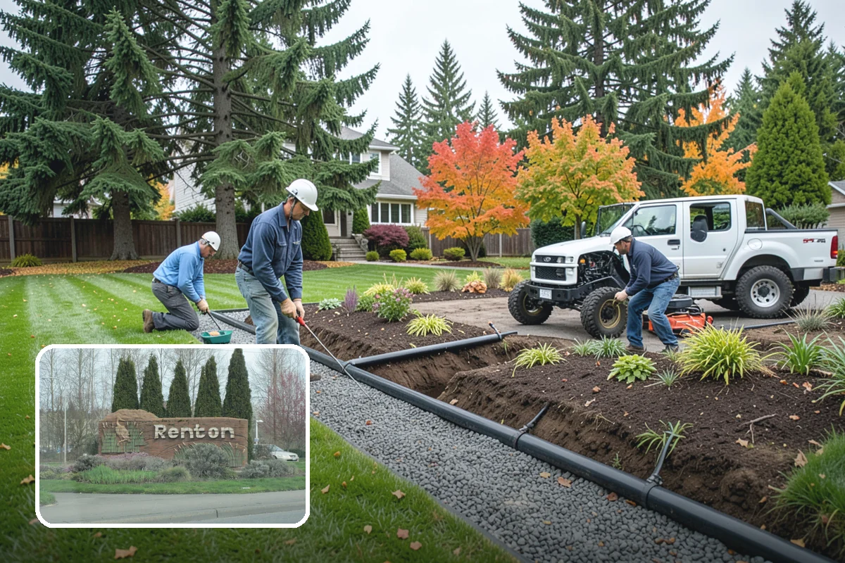 Curtain Drain Installation in Renton, King County, WA - Intercepts underground water moving downhill