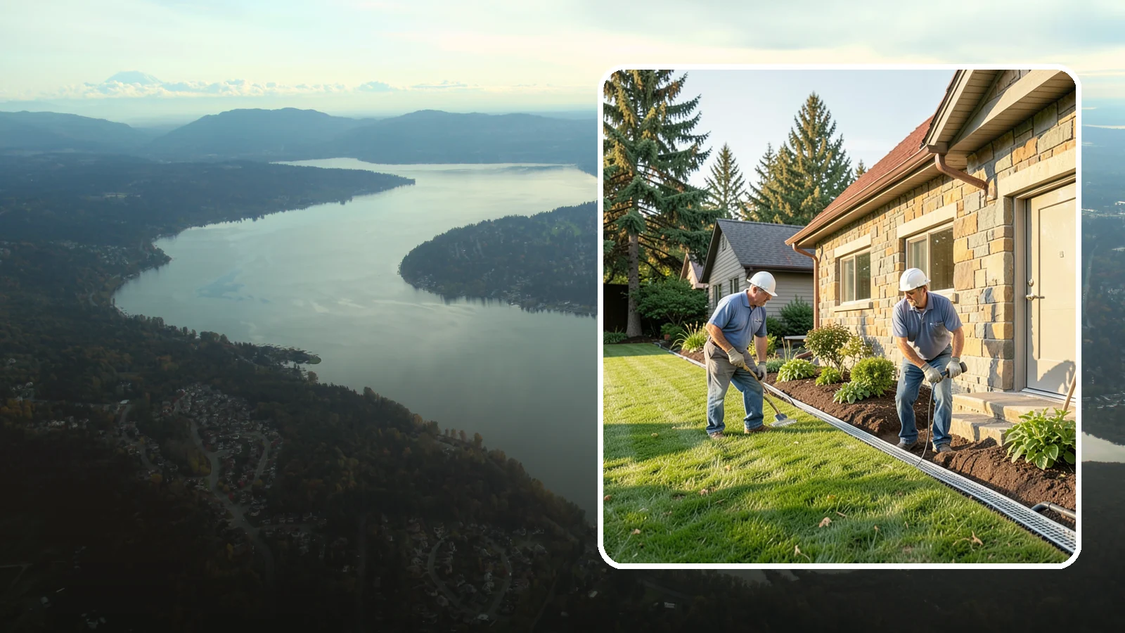 Curtain Drain Installation in Sammamish, King County, WA - We install curtain drains to intercept subsurface groundwater flowing downhill toward your home before it reaches the foundation.