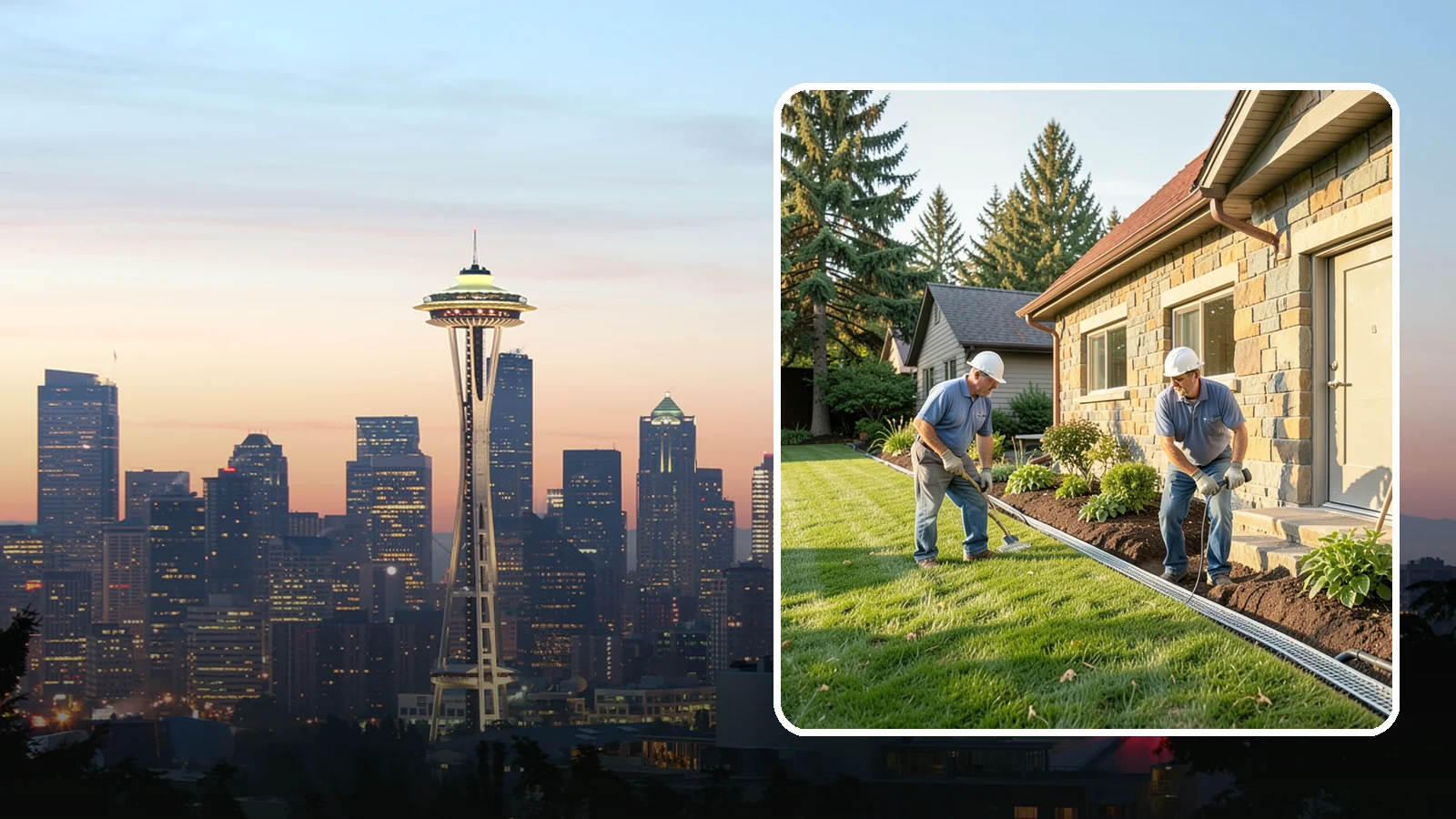 Curtain Drain Installation in Seattle, King County, WA - We install curtain drains to intercept subsurface groundwater flowing downhill toward your home before it reaches the foundation.