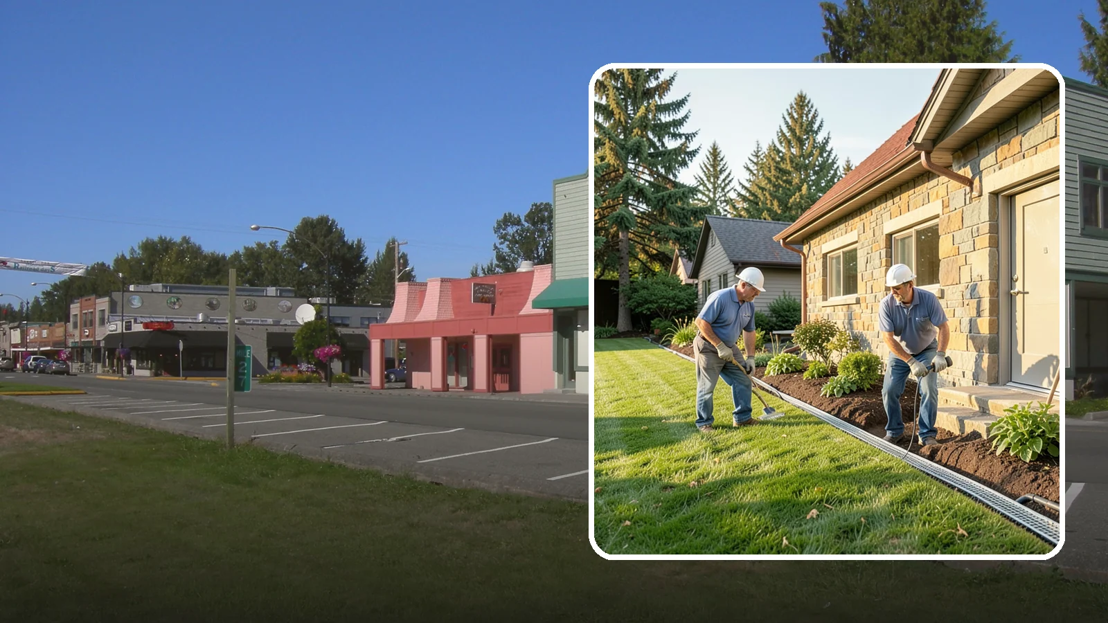 Curtain Drain Installation in Snoqualmie, King County, WA - We install curtain drains to intercept subsurface groundwater flowing downhill toward your home before it reaches the foundation.