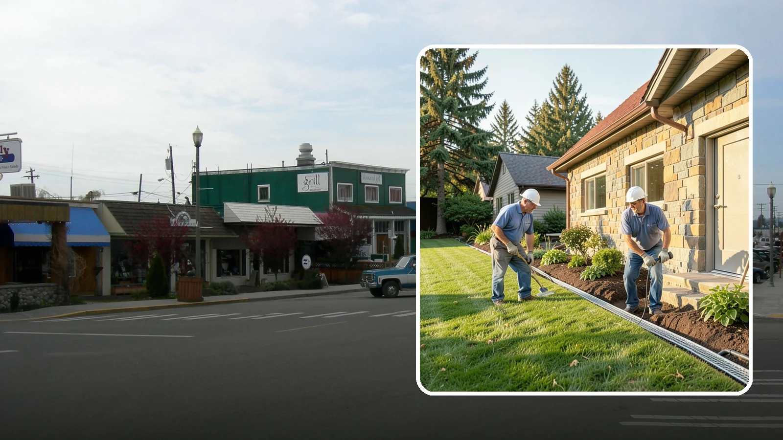 Curtain Drain Installation in Stanwood, Snohomish County, WA - We install curtain drains to intercept subsurface groundwater flowing downhill toward your home before it reaches the foundation.