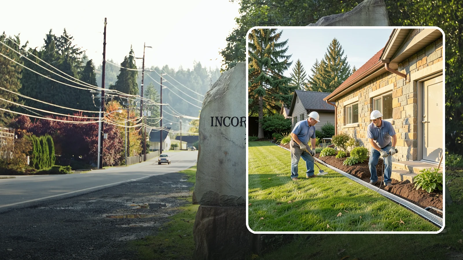 Curtain Drain Installation in Wilkeson, Pierce County, WA - We install curtain drains to intercept subsurface groundwater flowing downhill toward your home before it reaches the foundation.