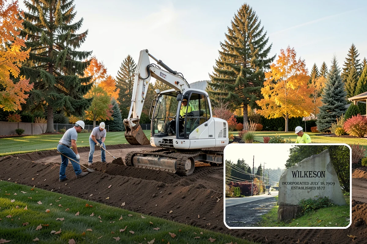 Curtain Drain Installation in Wilkeson, Pierce County, WA - Intercepts underground water moving downhill