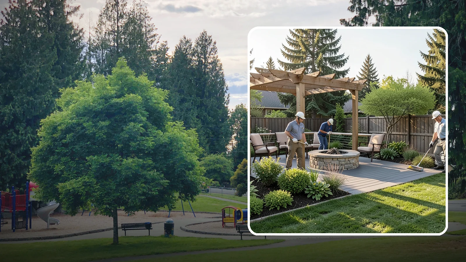 Deck Landscaping in Bonney Lake, Pierce County, WA - We integrate decks with surrounding plantings, borders, and features to create a seamless outdoor living space.