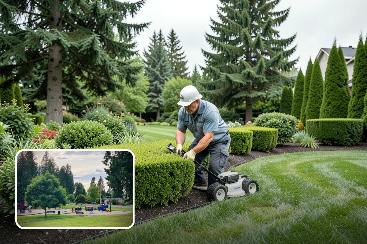 Deck Landscaping in Bonney Lake, Pierce County, WA - Seamless transition between deck and garden