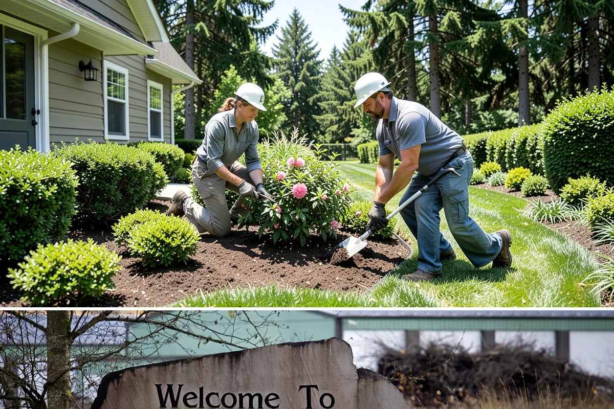 Deck Landscaping in Buckley, Pierce County, WA - Spring and fall planting takes advantage of cool, damp Northwest weather so borders around the deck establish before summer.