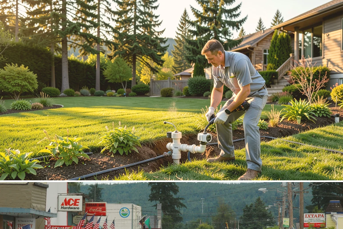 Deck Landscaping in Carnation, King County, WA - Spring and fall planting takes advantage of cool, damp Northwest weather so borders around the deck establish before summer.