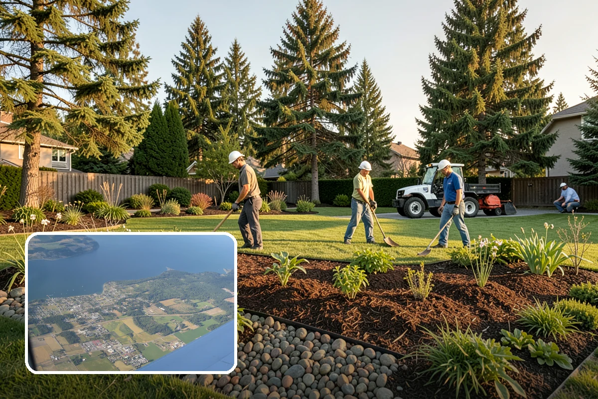 Deck Landscaping in Coupeville, Island County, WA - Seamless transition between deck and garden