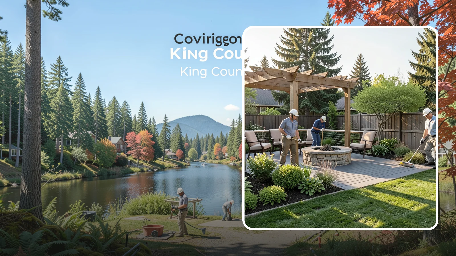 Deck Landscaping in Covington, King County, WA - We integrate decks with surrounding plantings, borders, and features to create a seamless outdoor living space.