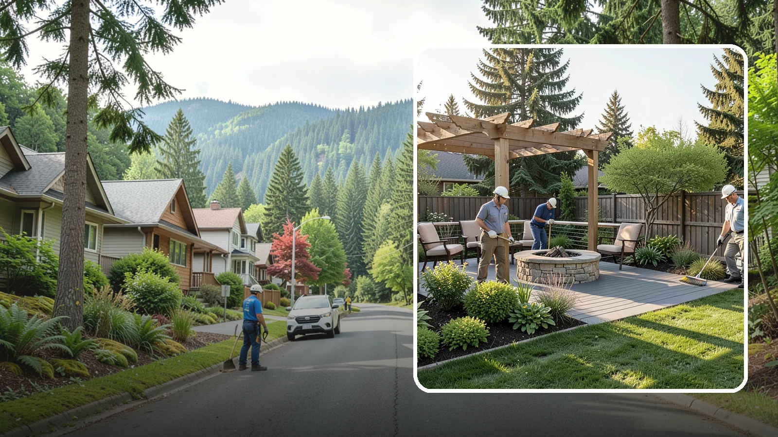 Deck Landscaping in Darrington, Snohomish County, WA - We integrate decks with surrounding plantings, borders, and features to create a seamless outdoor living space.