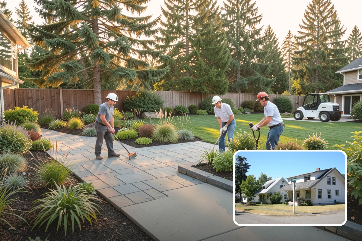 Deck Landscaping in DuPont, Pierce County, WA - Seamless transition between deck and garden