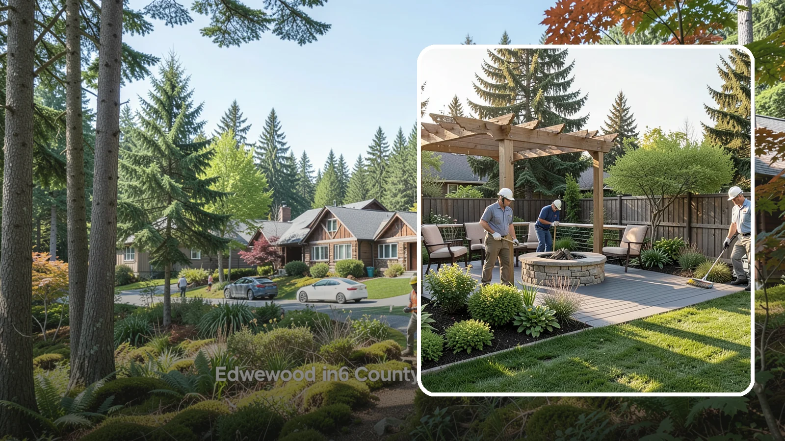 Deck Landscaping in Edgewood, Pierce County, WA - We integrate decks with surrounding plantings, borders, and features to create a seamless outdoor living space.