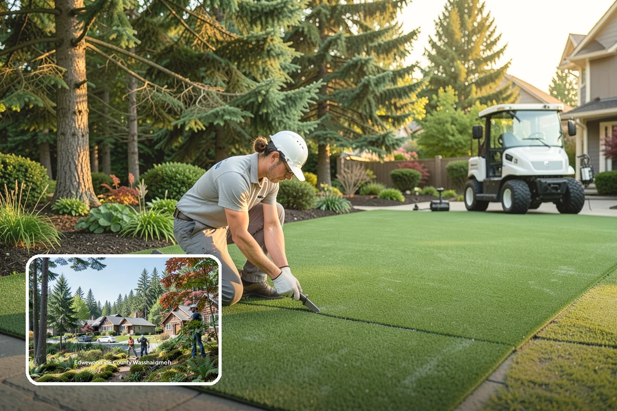 Deck Landscaping in Edgewood, Pierce County, WA - Seamless transition between deck and garden