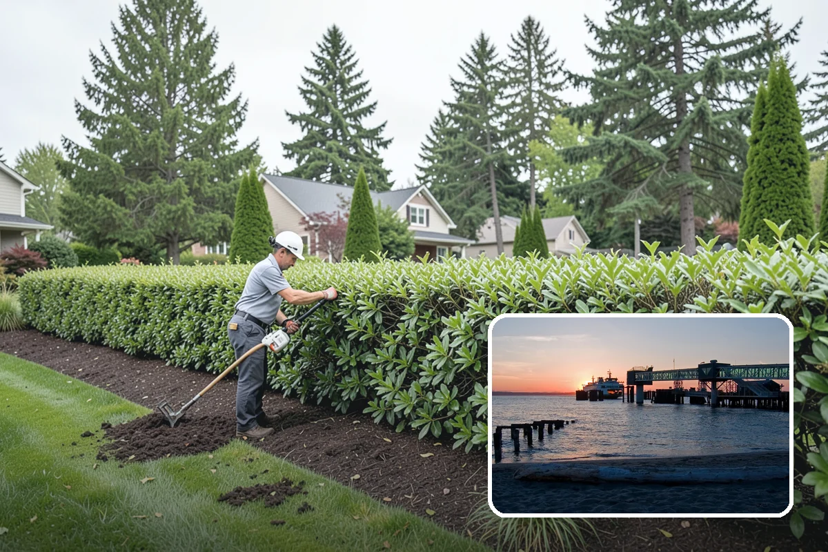 Deck Landscaping in Edmonds, Snohomish County, WA - Seamless transition between deck and garden