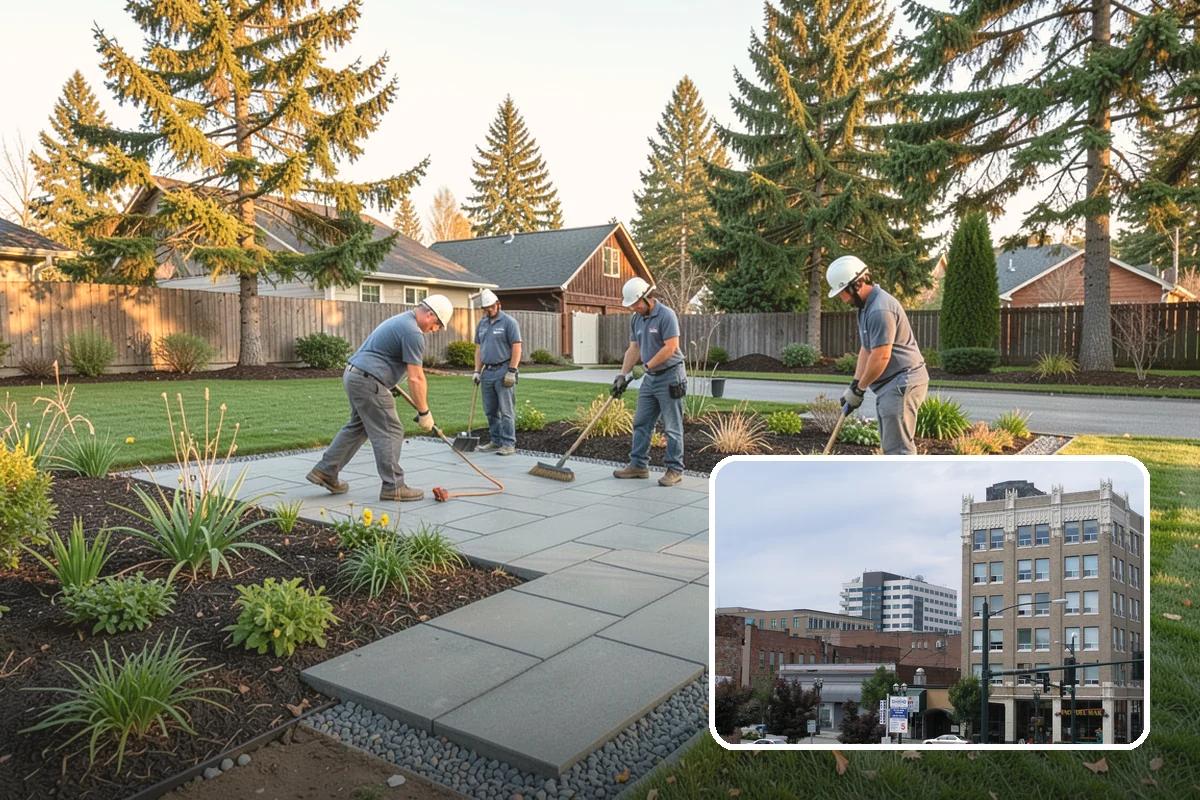 Deck Landscaping in Everett, Snohomish County, WA - Seamless transition between deck and garden