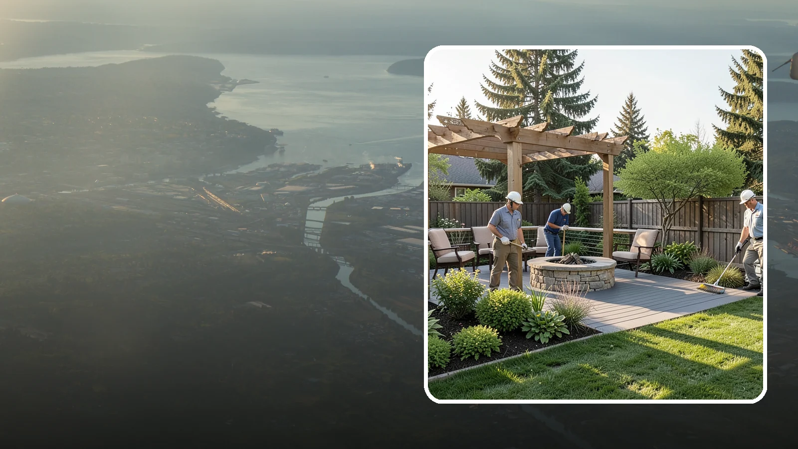 Deck Landscaping in Fife, Pierce County, WA - We integrate decks with surrounding plantings, borders, and features to create a seamless outdoor living space.