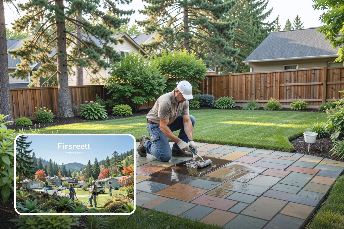 Deck Landscaping in Fircrest, Pierce County, WA - Seamless transition between deck and garden