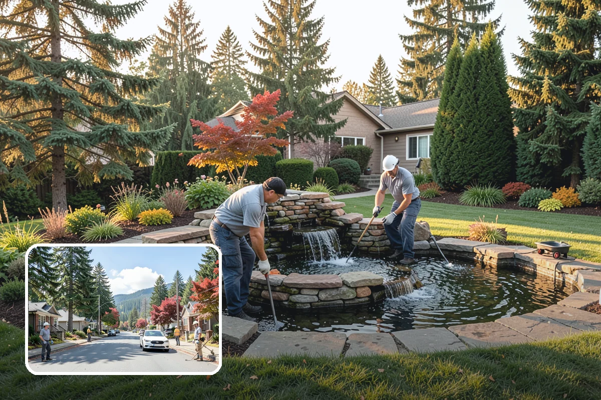 Deck Landscaping in Hunts Point, King County, WA - Seamless transition between deck and garden
