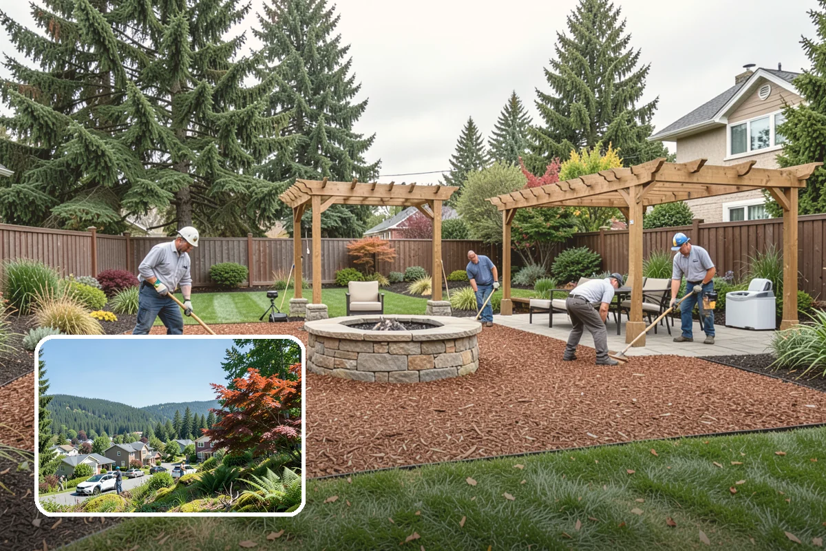 Deck Landscaping in Index, Snohomish County, WA - Seamless transition between deck and garden