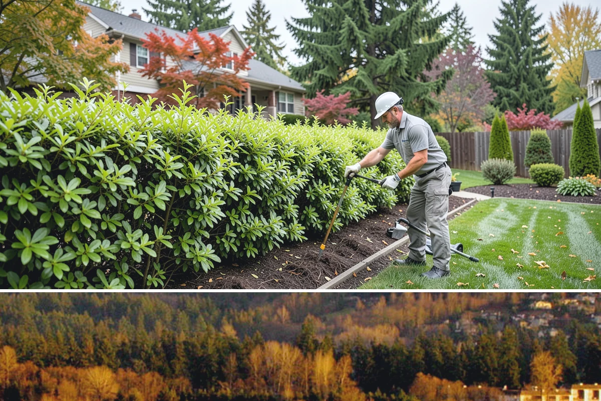 Deck Landscaping in Kenmore, King County, WA - Spring and fall planting takes advantage of cool, damp Northwest weather so borders around the deck establish before summer.