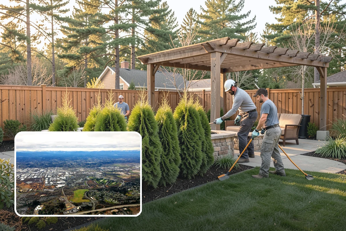 Deck Landscaping in Kent, King County, WA - Seamless transition between deck and garden