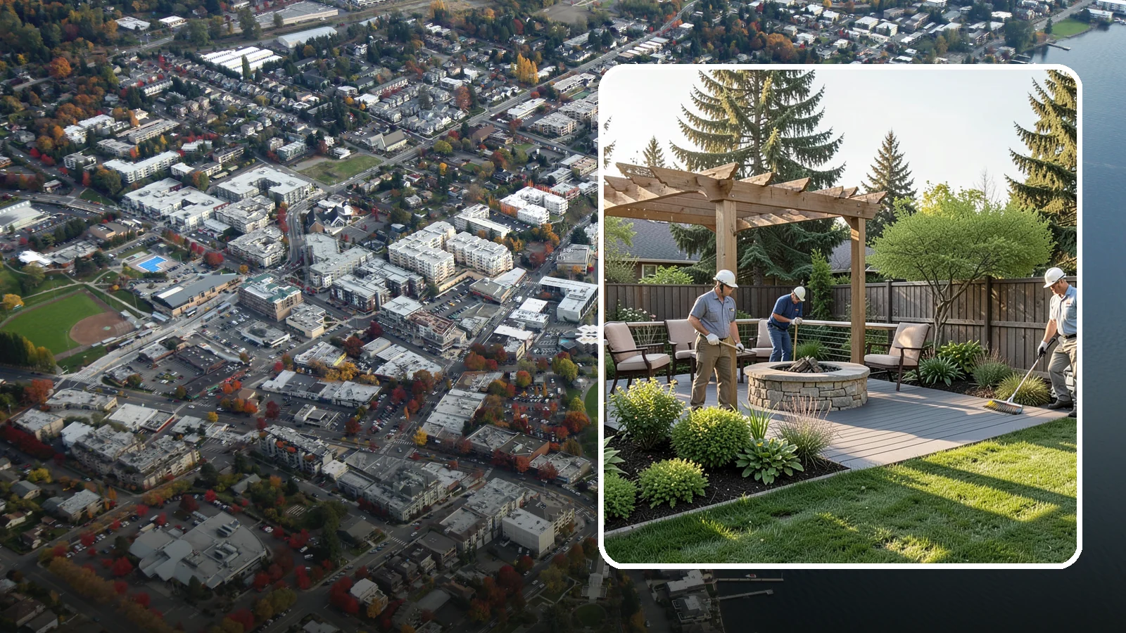 Deck Landscaping in Kirkland, King County, WA - We integrate decks with surrounding plantings, borders, and features to create a seamless outdoor living space.