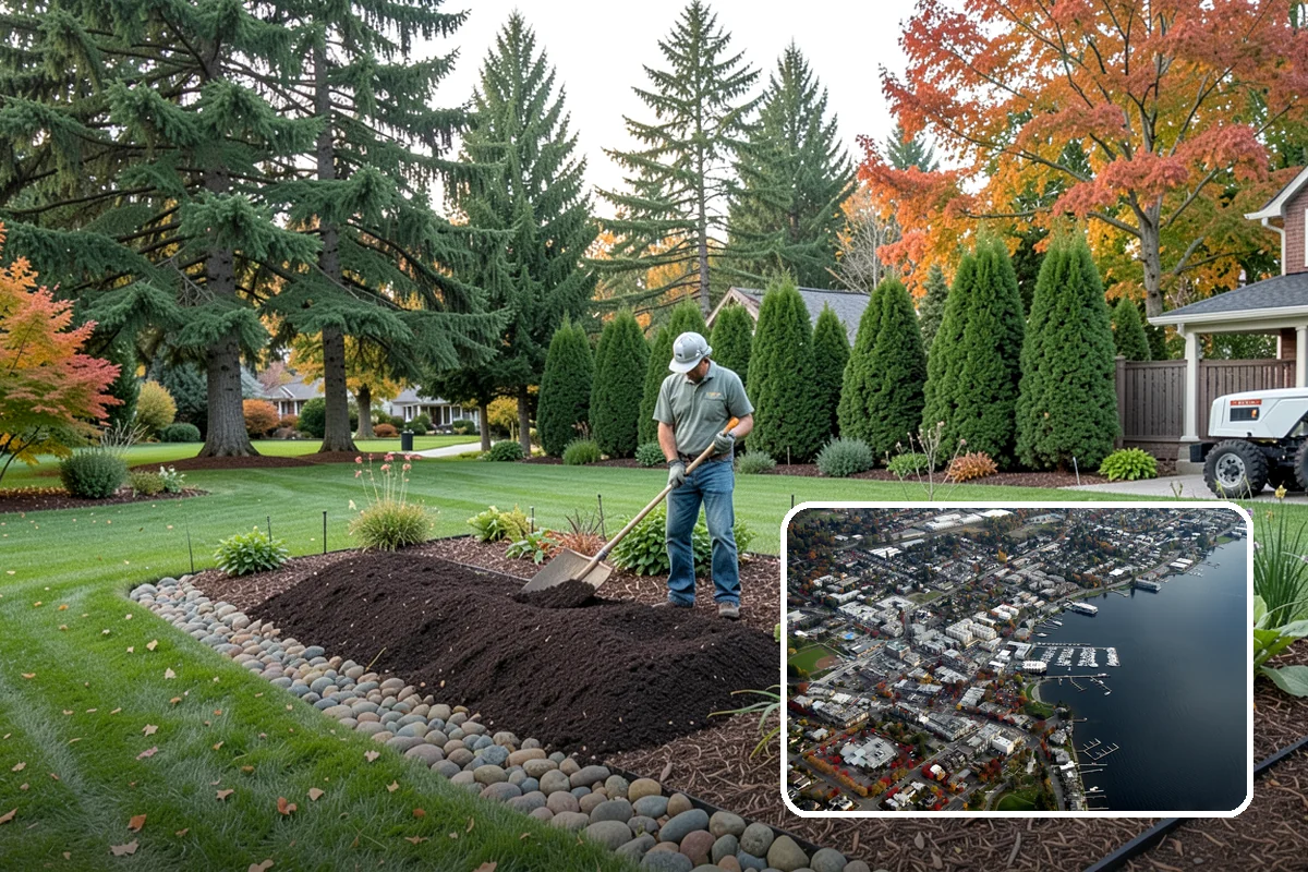 Deck Landscaping in Kirkland, King County, WA - Seamless transition between deck and garden