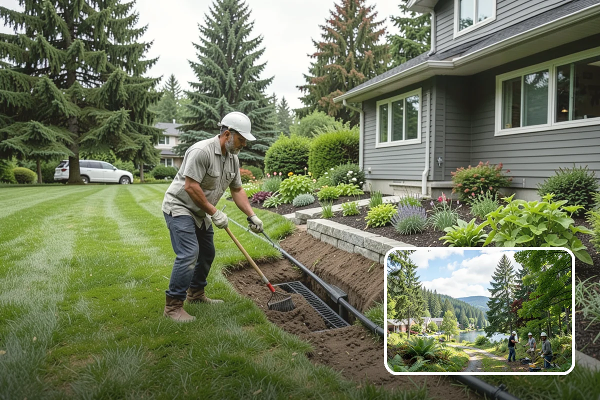 Deck Landscaping in Lake Forest Park, King County, WA - Seamless transition between deck and garden