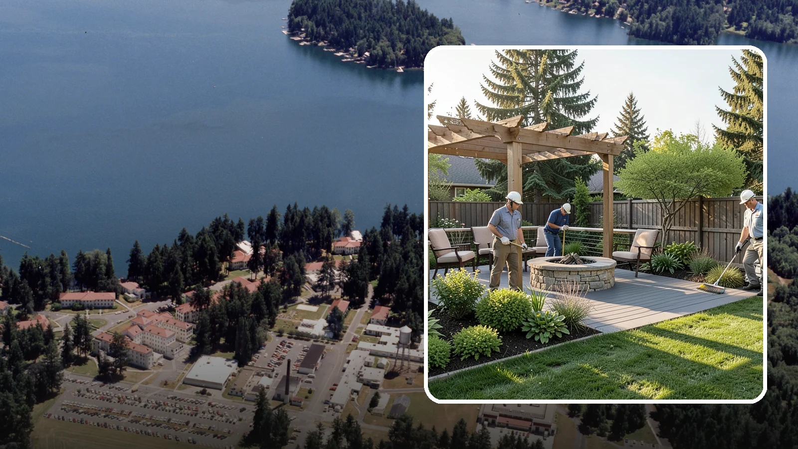 Deck Landscaping in Lakewood, Pierce County, WA - We integrate decks with surrounding plantings, borders, and features to create a seamless outdoor living space.