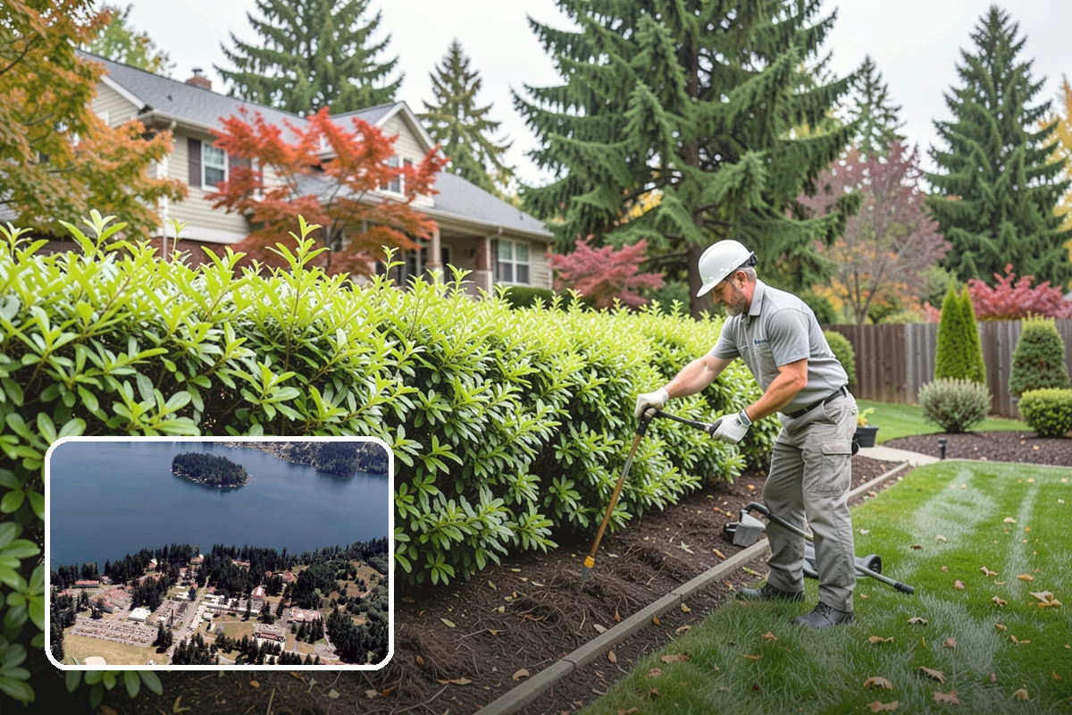Deck Landscaping in Lakewood, Pierce County, WA - Seamless transition between deck and garden