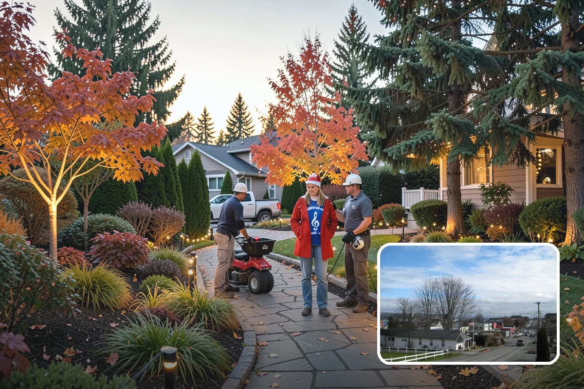 Deck Landscaping in Langley, Island County, WA - Seamless transition between deck and garden