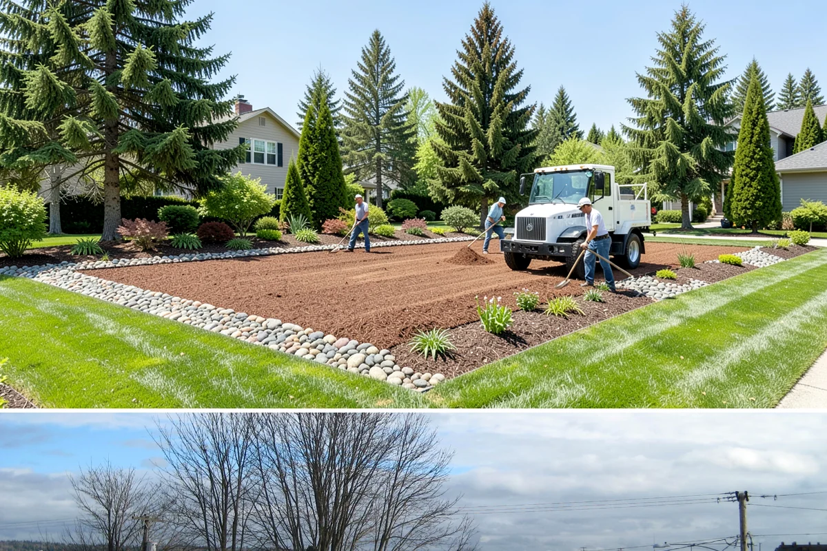 Deck Landscaping in Langley, Island County, WA - Spring and fall planting takes advantage of cool, damp Northwest weather so borders around the deck establish before summer.