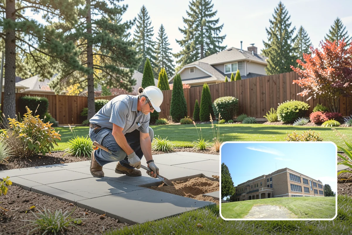 Deck Landscaping in Maple Valley, King County, WA - Seamless transition between deck and garden