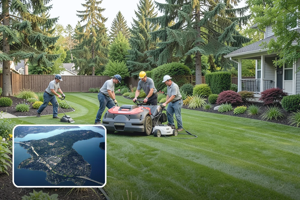 Deck Landscaping in Mercer Island, King County, WA - Seamless transition between deck and garden