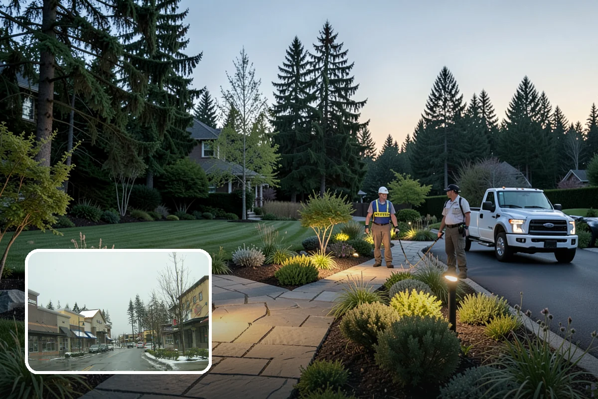 Deck Landscaping in Mill Creek, Snohomish County, WA - Seamless transition between deck and garden