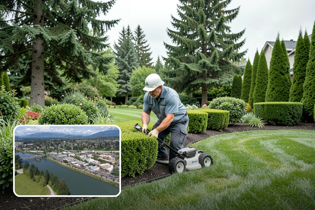 Deck Landscaping in Mount Vernon, Skagit County, WA - Seamless transition between deck and garden