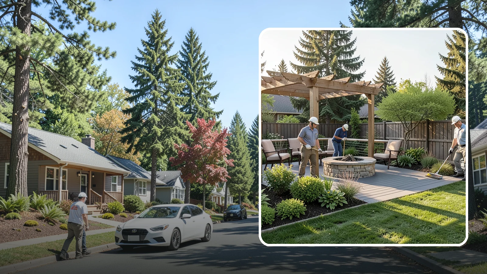 Deck Landscaping in Orting, Pierce County, WA - We integrate decks with surrounding plantings, borders, and features to create a seamless outdoor living space.