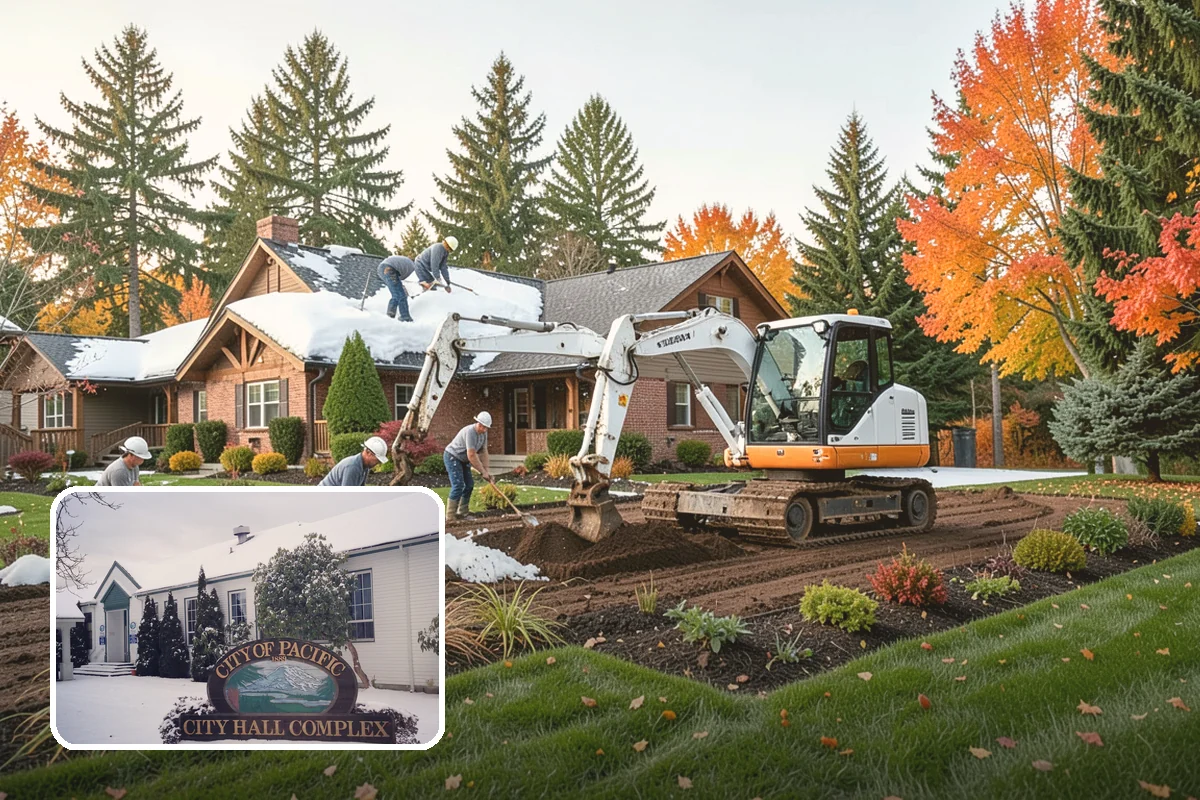 Deck Landscaping in Pacific, King County, WA - Seamless transition between deck and garden