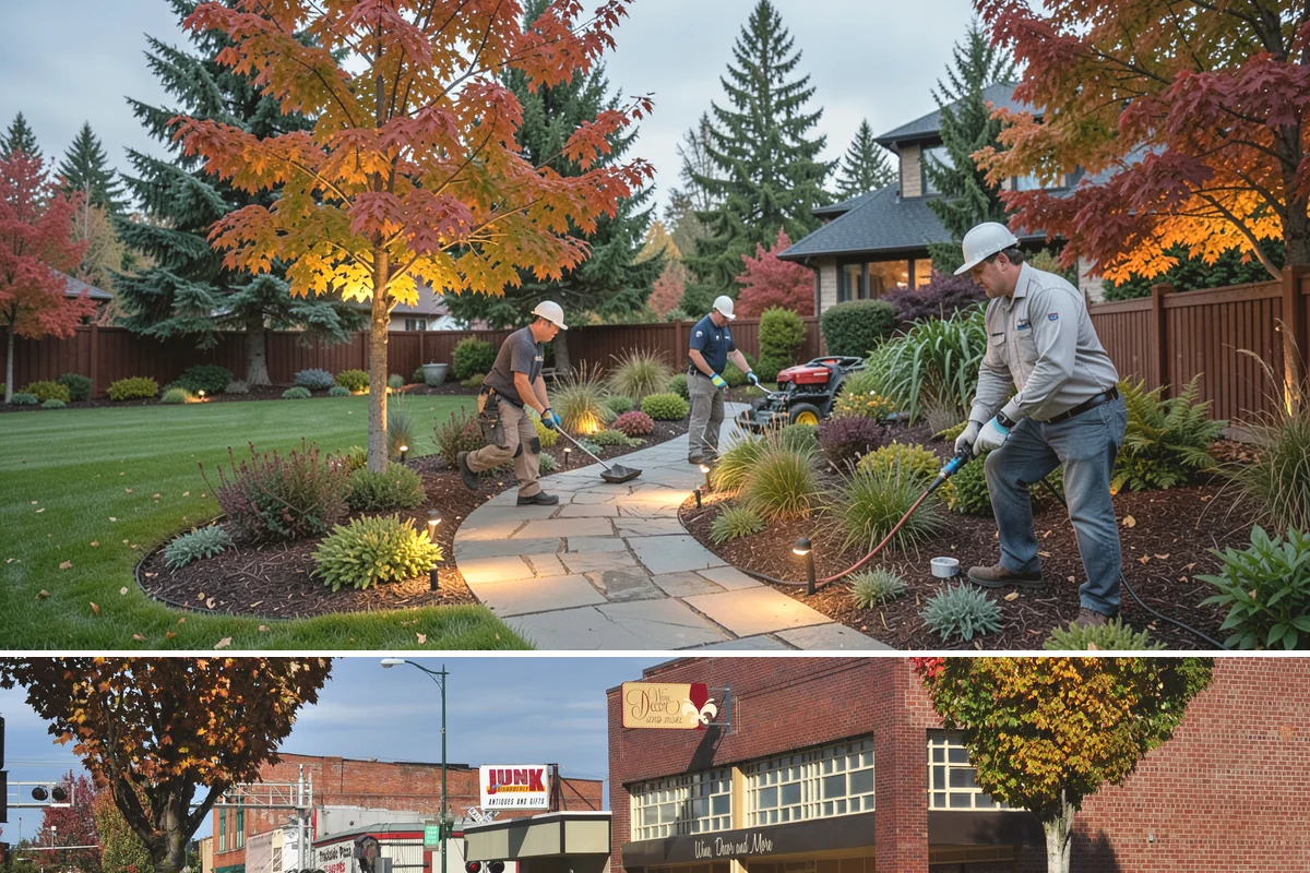 Deck Landscaping in Puyallup, Pierce County, WA - Spring and fall planting takes advantage of cool, damp Northwest weather so borders around the deck establish before summer.