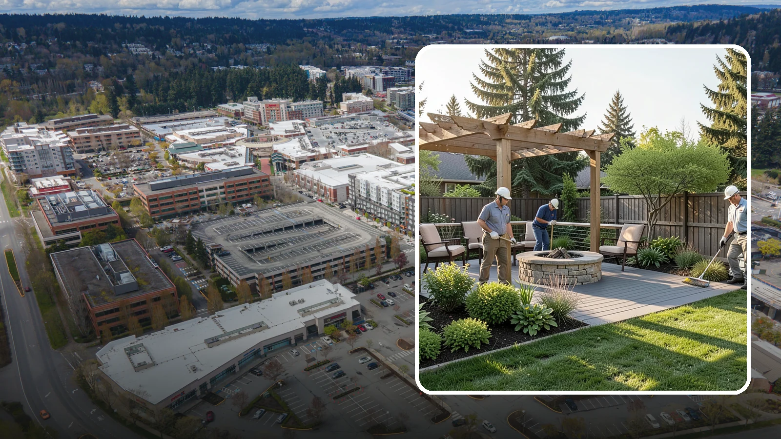 Deck Landscaping in Redmond, King County, WA - We integrate decks with surrounding plantings, borders, and features to create a seamless outdoor living space.