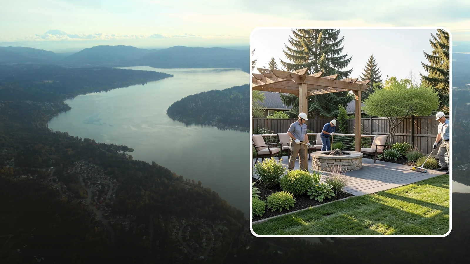 Deck Landscaping in Sammamish, King County, WA - We integrate decks with surrounding plantings, borders, and features to create a seamless outdoor living space.
