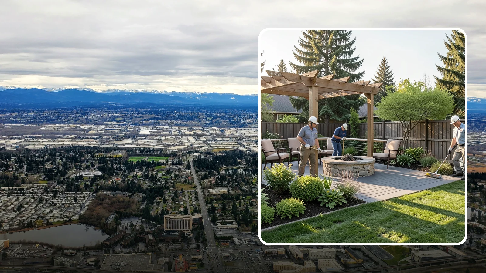 Deck Landscaping in SeaTac, King County, WA - We integrate decks with surrounding plantings, borders, and features to create a seamless outdoor living space.